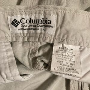 Mens Columbia Golf Shorts Size 34 inseam 8”